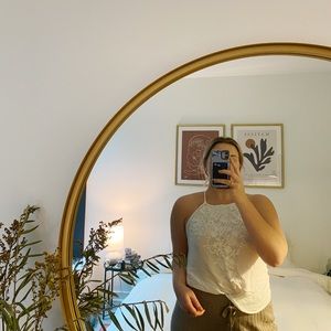 White Embroidered High-neck Shirt